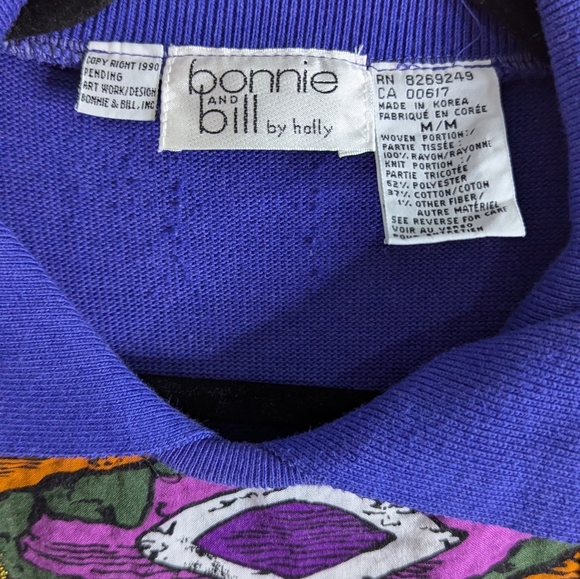 Purple vintage sweater from the '80s. Amazing! Size M - Picture 7 of 7